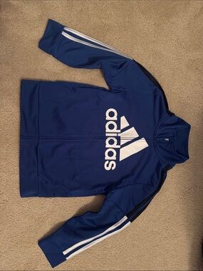 adidas Royal Blue Zip-Up Jacket with White Logo
